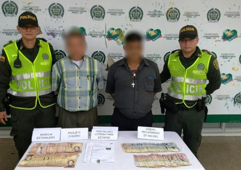 Capturados en Yopal dos sujetos por el delito de estafa bajo la modalidad de lotería falsa y paquete chileno