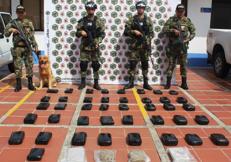 Ejército Nacional logró la incautación de 45 libras de marihuana en el sector La Guafilla en Yopal     