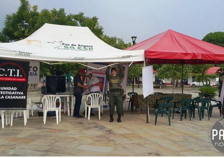 El Gaula del Ejército, de la Policía y la Fiscalía adelantan campañas de orientación en el municipio de Paz de Ariporo