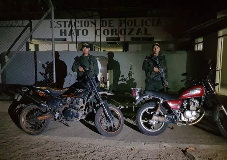Policía frustra hurto de motos en el municipio de Hato Corozal 