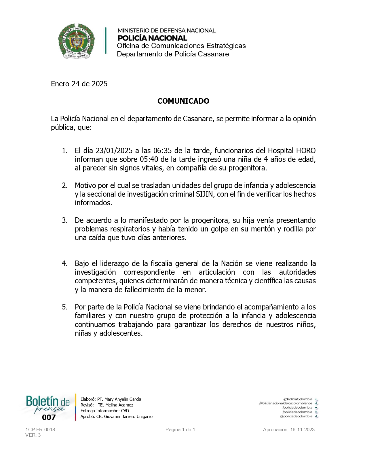 Comunicado 