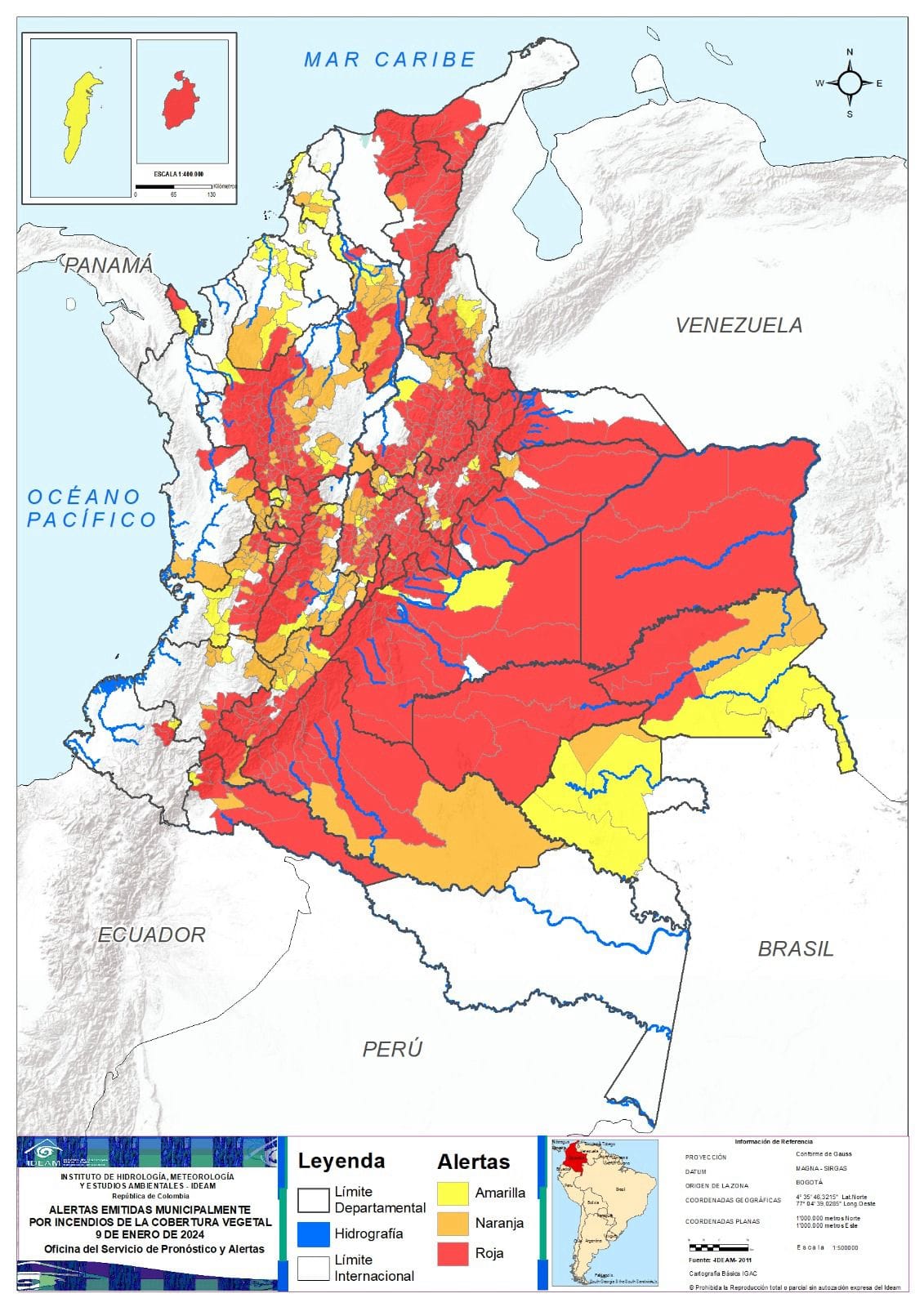 Alerta roja por incendios