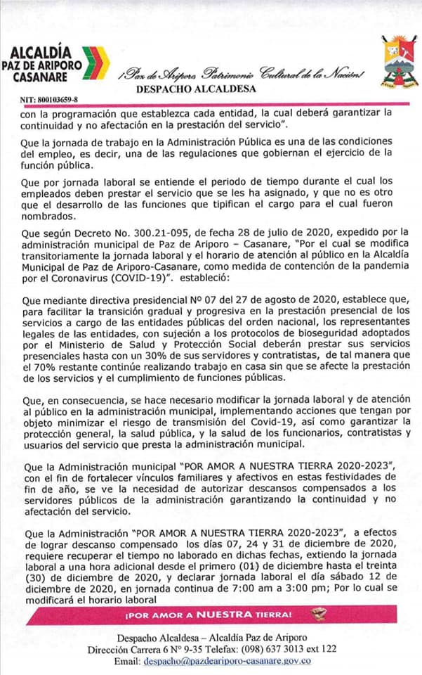 Decreto horarios 2