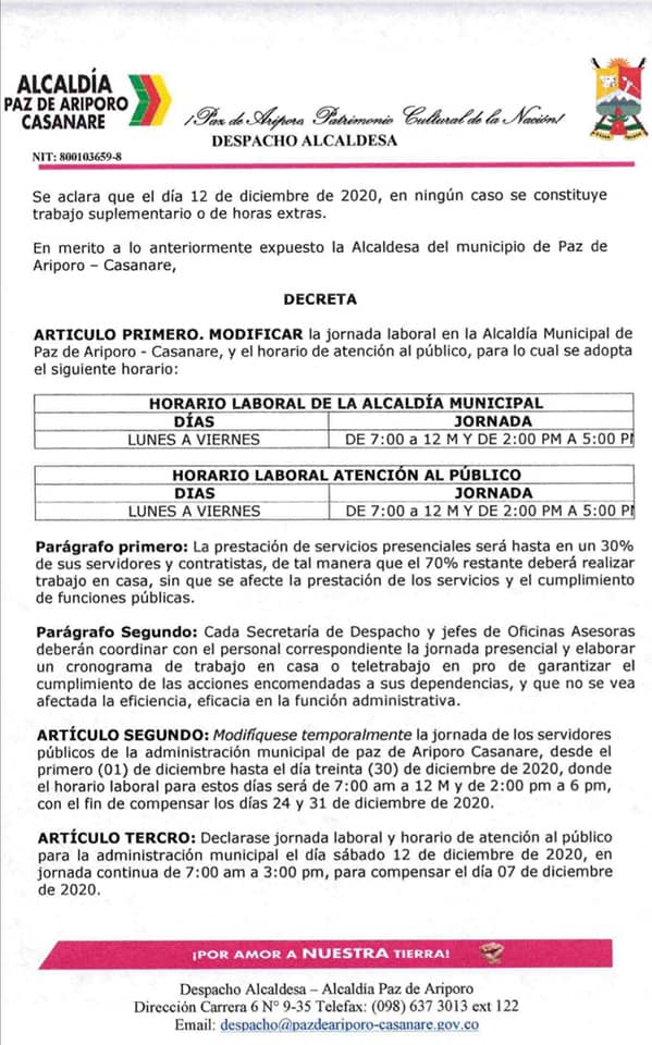 Decreto horarios 3