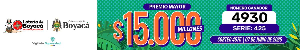 Resultados Lotería de Boyacá 7 de junio 2025