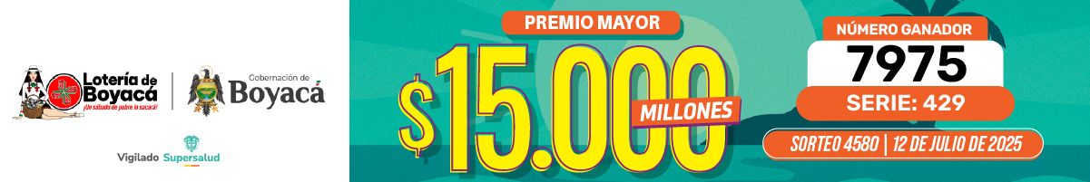 Resultados Lotería de Boyacá 12 de julio 2025