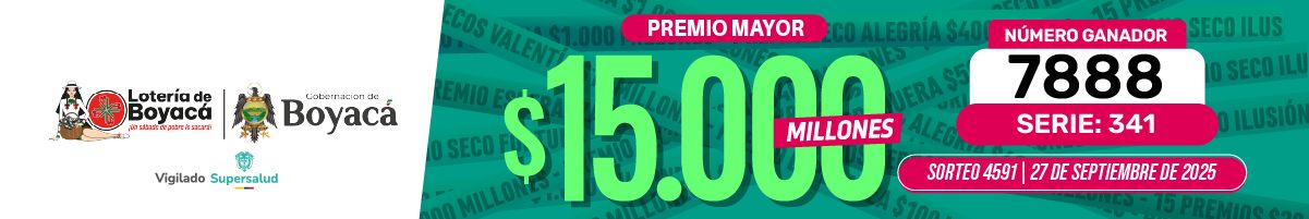 Resultados Lotería de Boyacá 27 de septiembre 2025