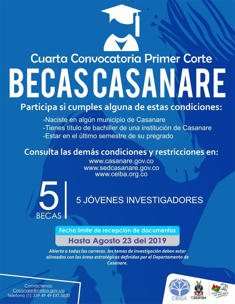 Abierta cuarta convocatoria estudiantil “Becas Casanare” para jóvenes investigadores