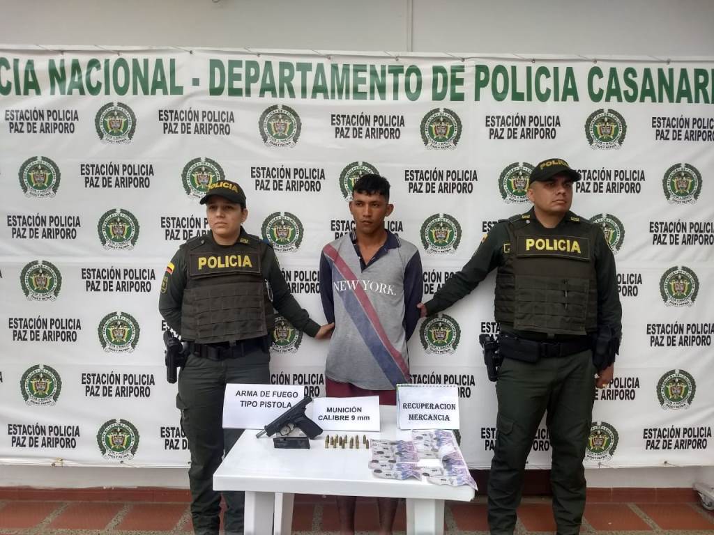 Capturado un sujeto y aprehendida una menor en la vereda La Peral del municipio de Paz de Ariporo