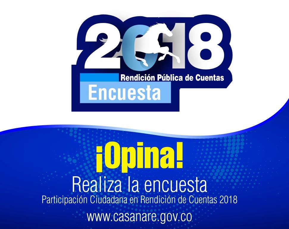 Casanareños ya pueden participar en la encuesta de Rendición Pública de Cuentas 2018