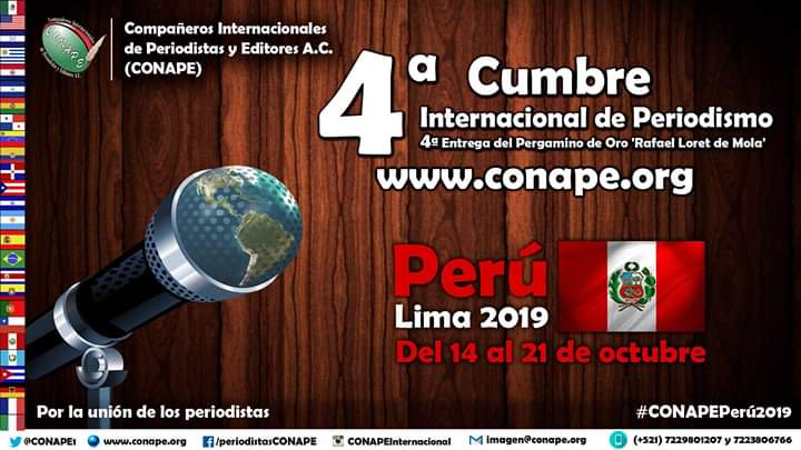 El artista casanareño Oscar Arias invitado especial a la Cuarta Cumbre Internacional de Periodismo CONAPE Perú 2019