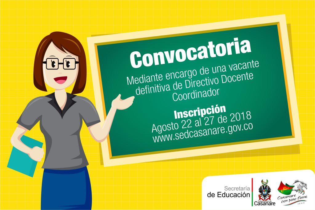 Abierta convocatoria para vacante en encargo como Coordinador en colegio de Paz de Ariporo