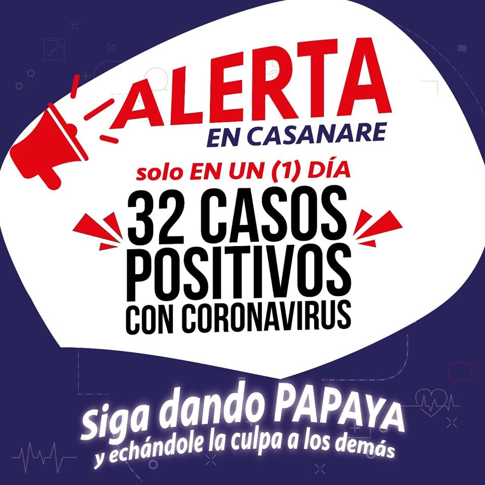 Este lunes fueron notificados 32 nuevos casos de covid-19 para Casanare