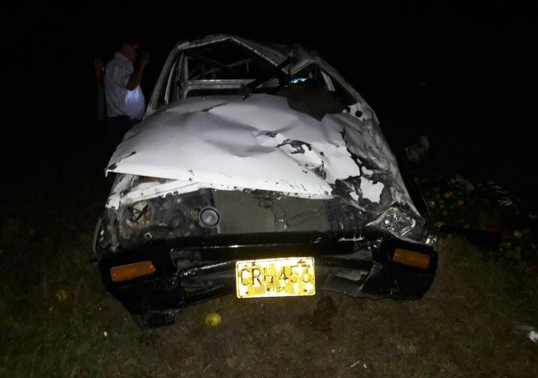 Fuerte accidente de tránsito se registró anoche sobre la marginal de la selva cerca de Hato Corozal 