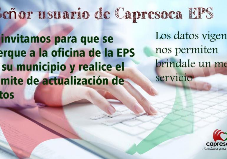 Usuarios de la EPS Capresoca deben actualizar sus datos
