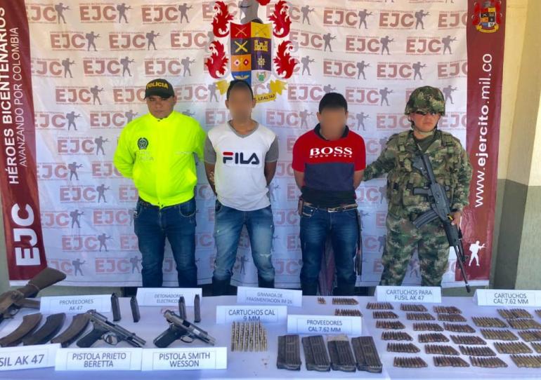 En Arauca, Ejército Nacional capturó a dos integrantes del Eln y recuperó a una menor de edad
