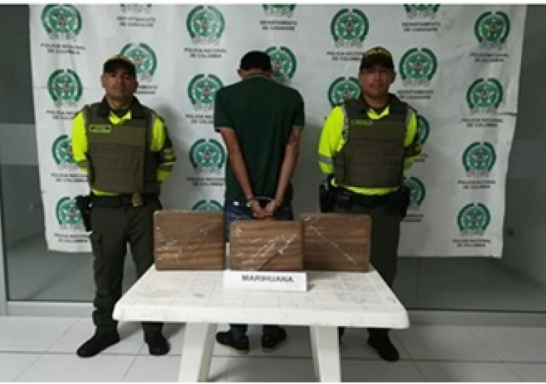 Fue legalizada la captura de un ciudadano que transportaba 4 kilos de marihuana