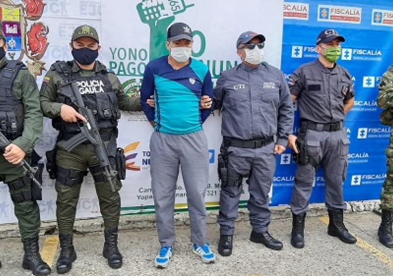 Capturado individuo señalado de realizar extorsiones a comerciantes y ganaderos de los departamentos de Boyacá y Casanare