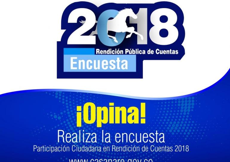 Casanareños ya pueden participar en la encuesta de Rendición Pública de Cuentas 2018