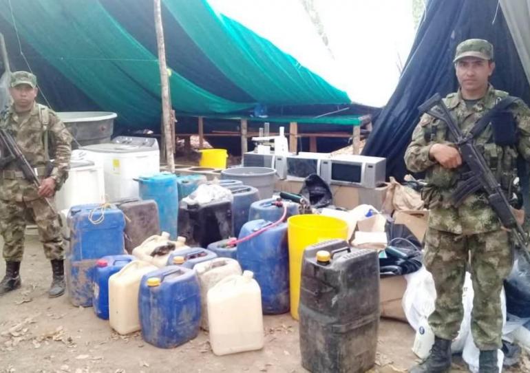 Ejército halló cristalizadero para el procesamiento de alcaloides en el municipio de Orocué        