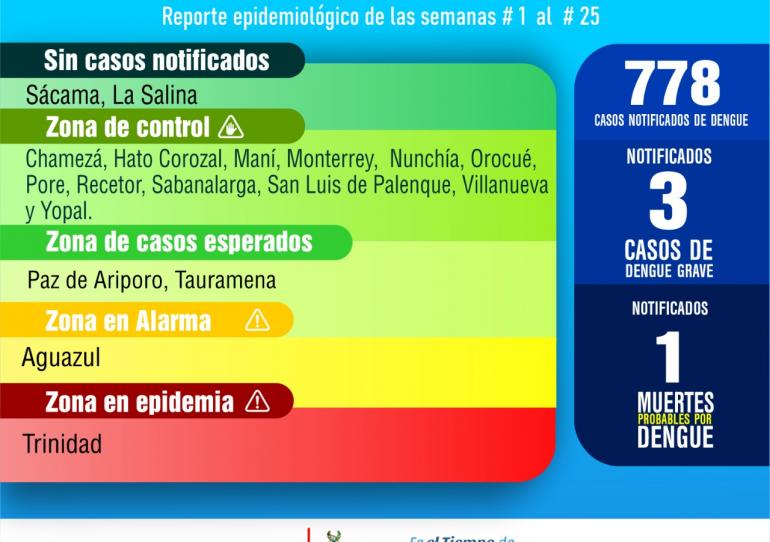 778 casos de Dengue en Casanare en lo que va corrido del año