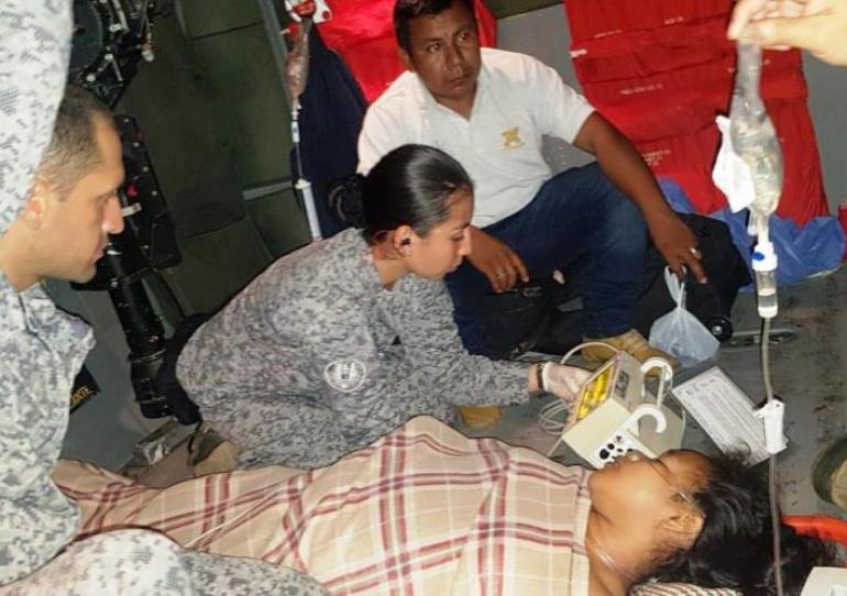 Fuerza Aérea salva vida de una mujer indígena embarazada