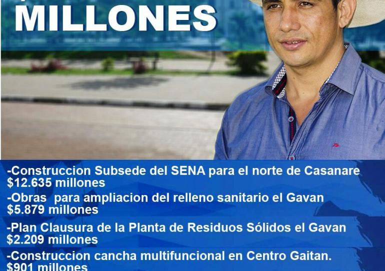 Más de 60 mil millones ha canalizado la gobernación de Casanare para el municipio de Paz de Ariporo 