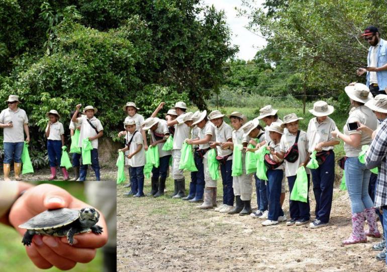 Gracias a convenio entre Parex y Unitrópico se liberaron 100 Galápagas en la reserva natural  La Esperanza