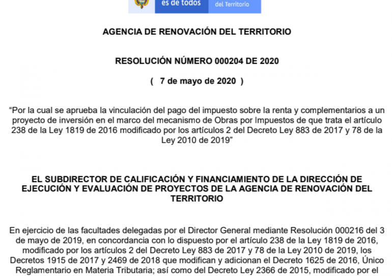 Proyectos por más de 27 mil millones de pesos en Casanare se financiarán bajo el mecanismo de ‘Obras por Impuestos’