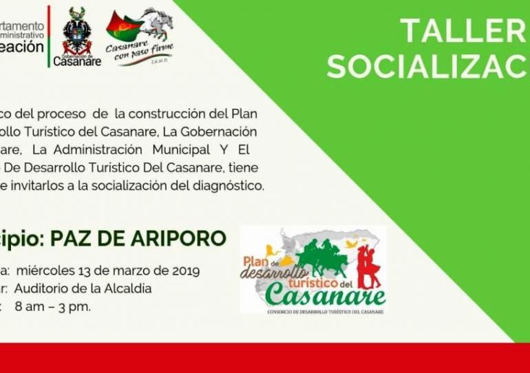 Hoy en Paz de Ariporo y Hato Corozal socialización de diagnóstico del Plan de Desarrollo Turístico de Casanare 