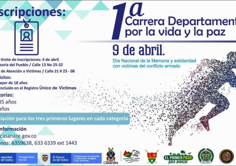 Primera Carrera Departamental por la vida y la paz en conmemoración del Día nacional de las víctimas
