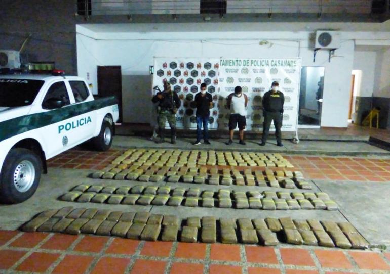 Capturadas dos personas e incautados 181 kilos de marihuana en Paz de Ariporo